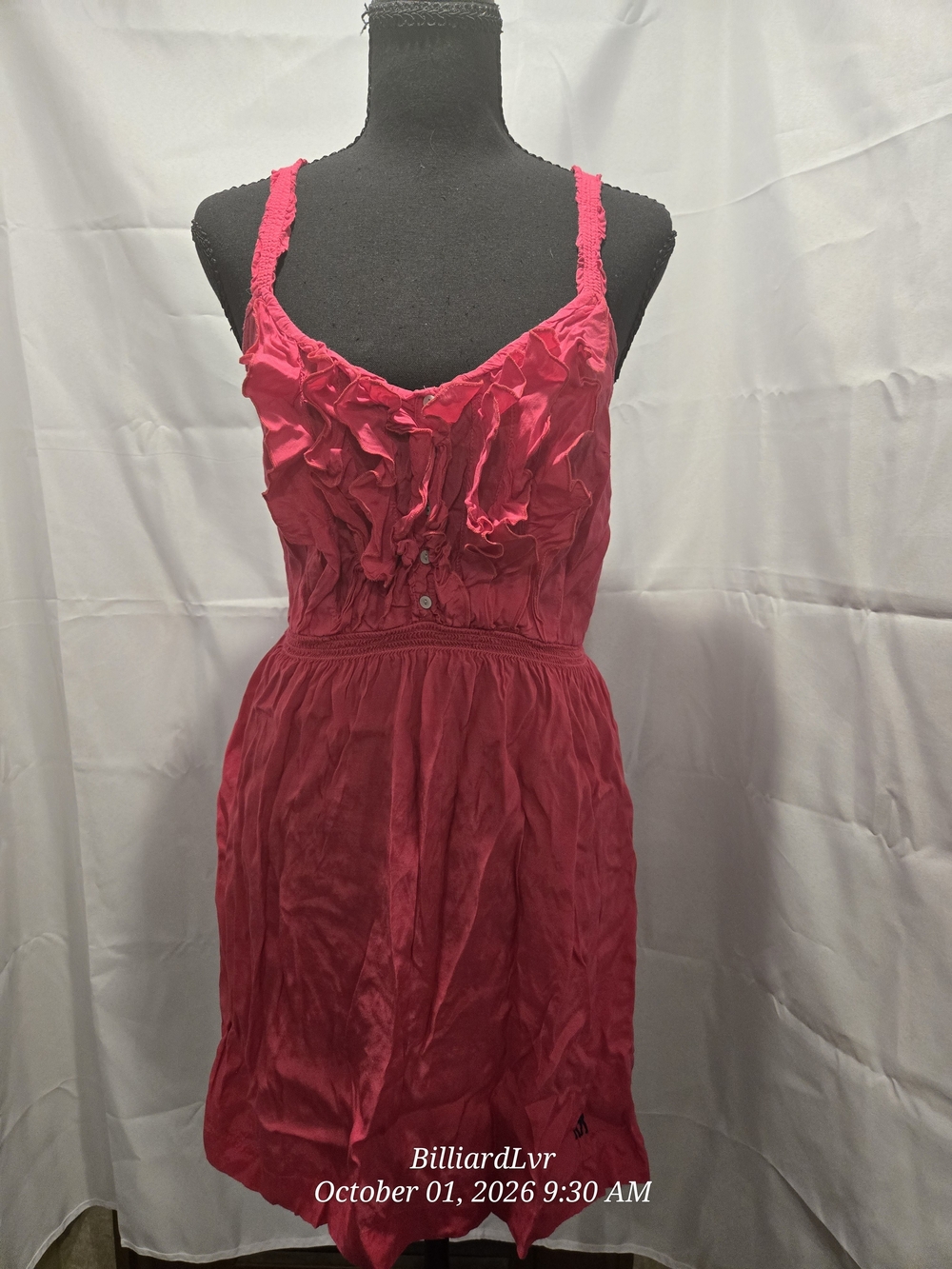 Abercrombie & Fitch Hot Pink Ruffled Slip Dress